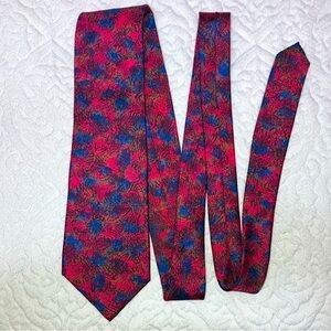 Christian Dior Monsieur vintage silk tie, pink and blue print
